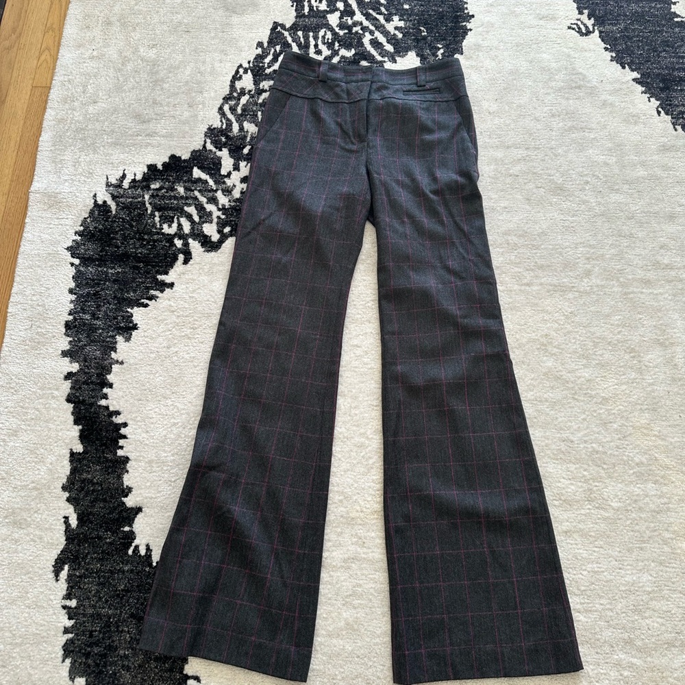 Diane Von Furstenberg Black and Red Wide Leg Pants